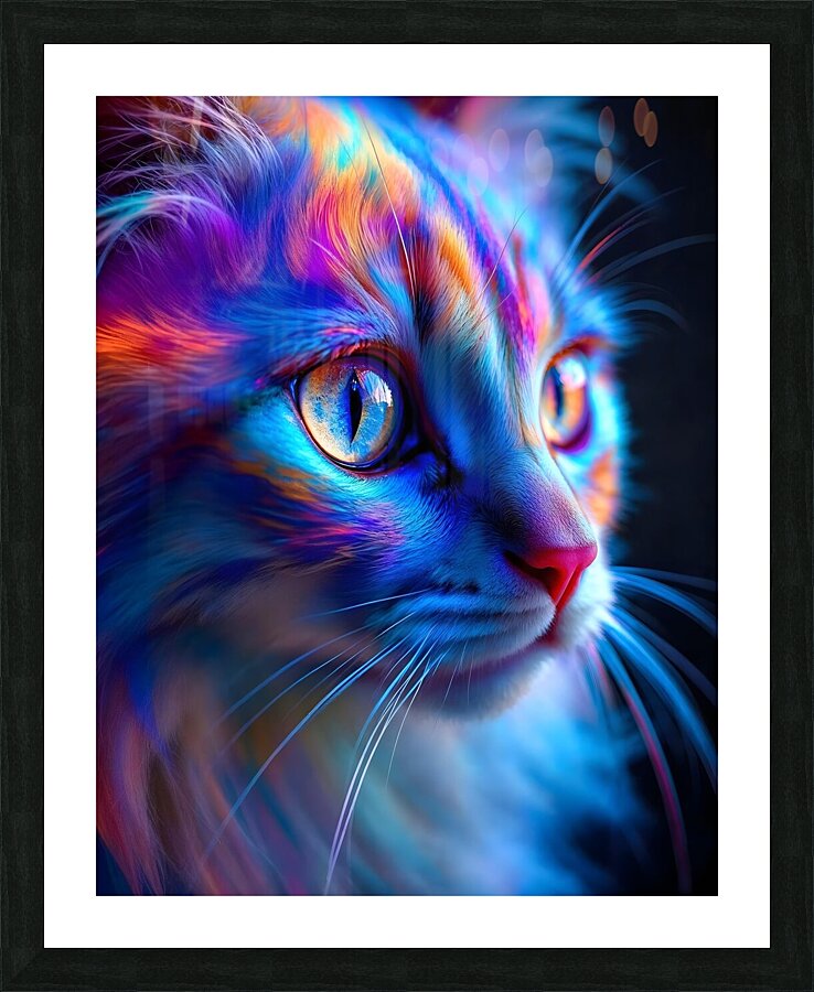 Cat art sureal Picture Frame print