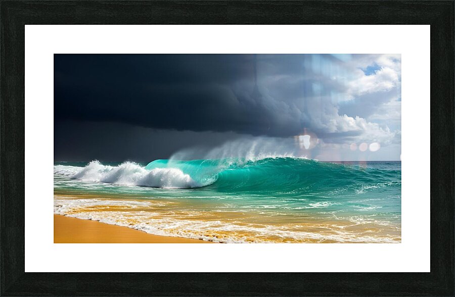 Dark Clouds and a Turquoise Wave Picture Frame print