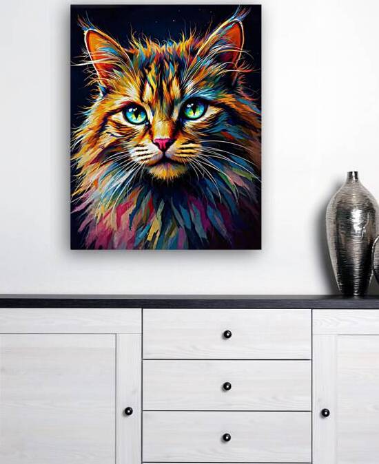 A Symphony of Furs A Vibrant Cat Portrait by JoArt