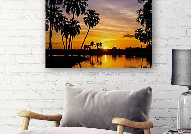 Silhouette of Paradise Where Palms Meet the Setti by JoArt