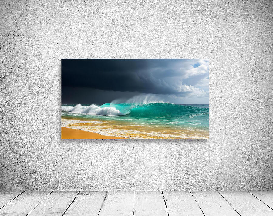 Dark Clouds and a Turquoise Wave Wall Preview