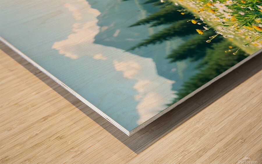 Flowers natural Wood print