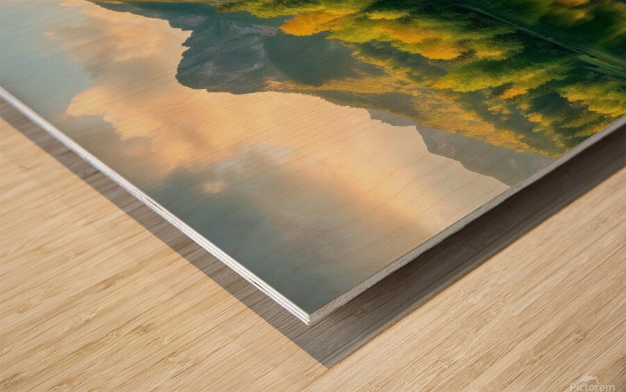 Lake natural Wood print