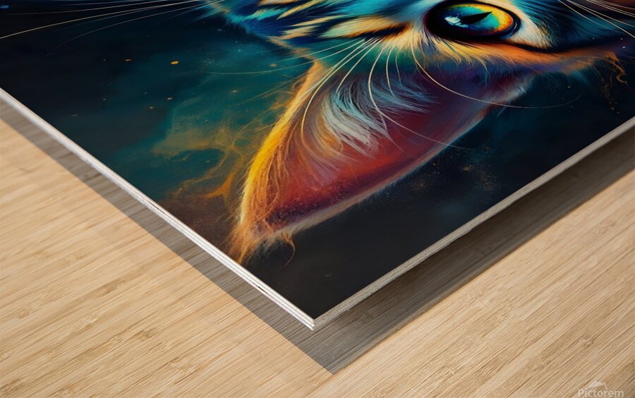 Cat sureal Wood print