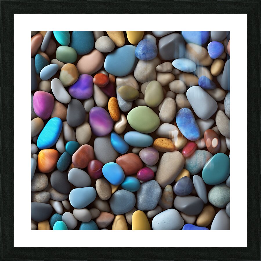 colorful stones background colored beach  Picture Frame print