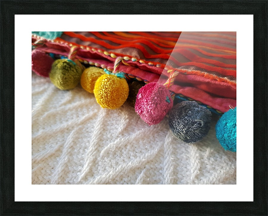 Colorful pompoms Picture Frame print