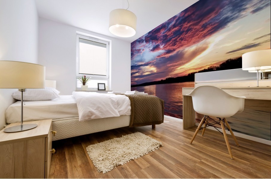 Lake Life Sunset Mural print