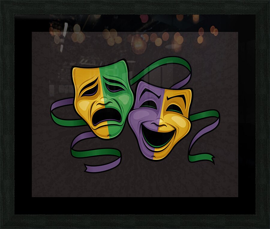 Festive Mardi Gras Party Happy And Sad Theater Masks by fizzgig
