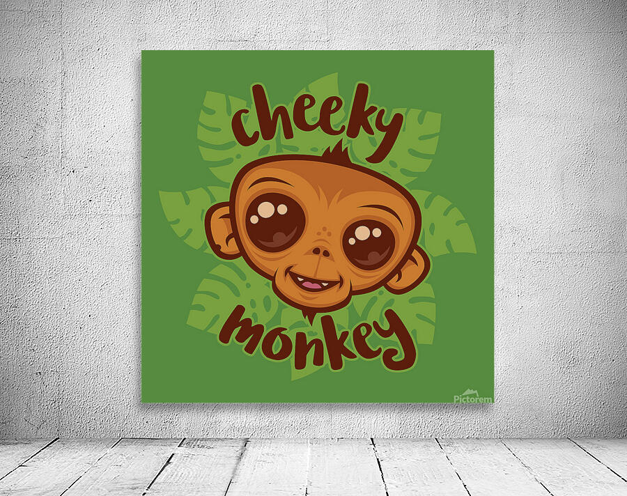 Cheeky Monkey Cute Cartoon Simian Drawing Wall Preview