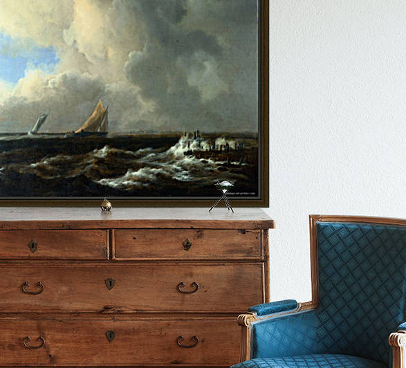 Vessels in a Fresh Breeze by Jacob Van Ruisdael