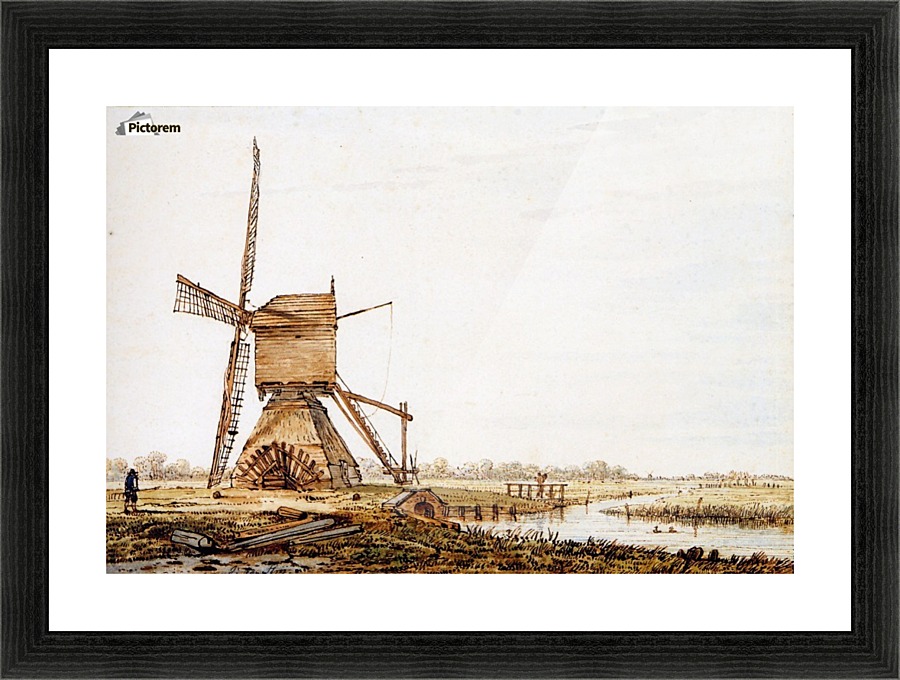 Landscape with watermill Picture Frame print