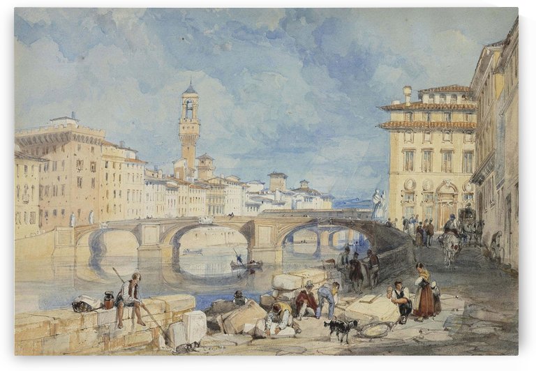 Ponte Santa Trinita Florence by James Duffield Harding