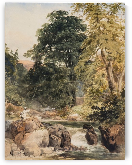 A gentleman fishing by James Duffield Harding