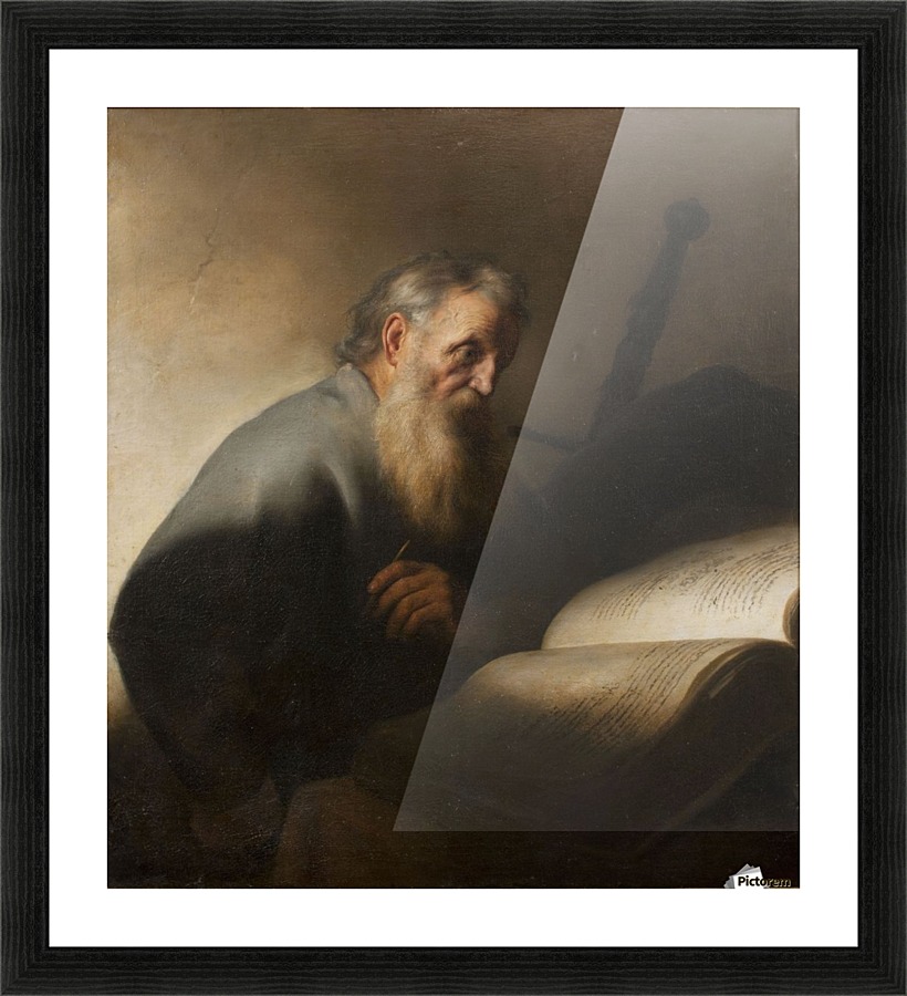 An old man reading Picture Frame print