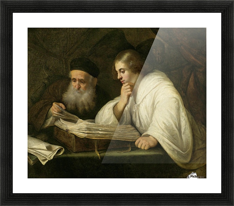 Two men reading Picture Frame print