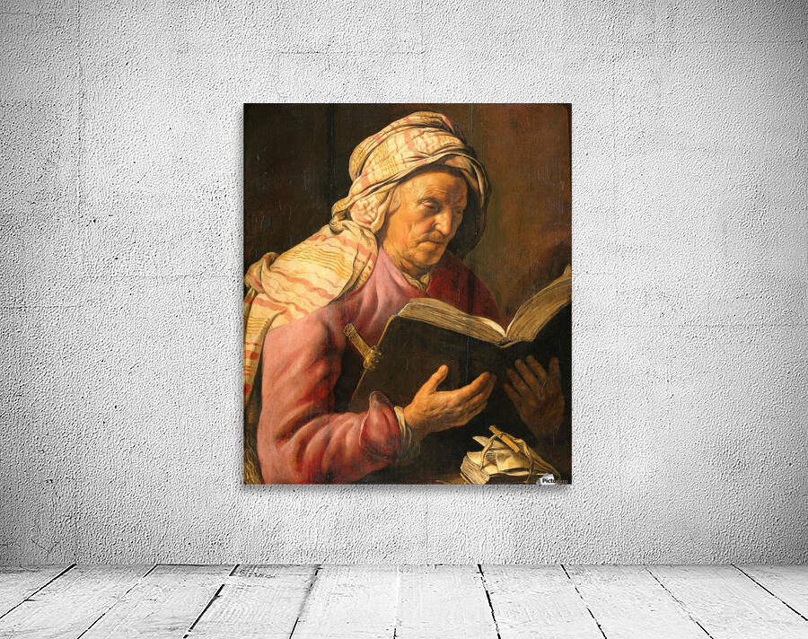 Lezende oude vrouw Wall Preview
