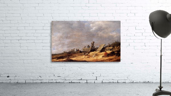 Dune Landscape with animals Wall Preview
