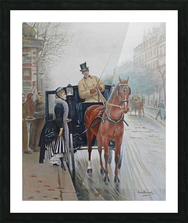 Lady entering the carriage Picture Frame print
