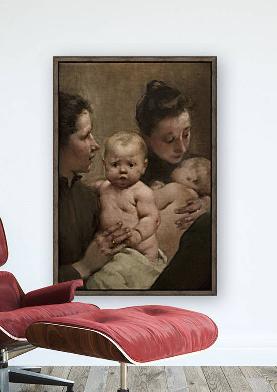 L OEuvre de la goutte de lait au dispensaire de Belleville triptyquel by Jean Geoffroy