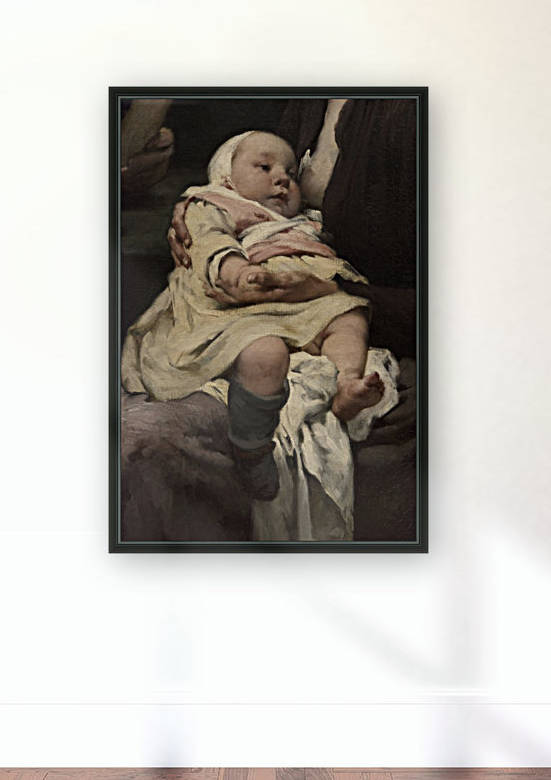 L OEuvre de la goutte de lait au dispensaire de Belleville triptyquel by Jean Geoffroy