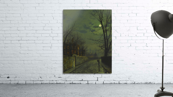 A moonlit street after rain Wall Preview
