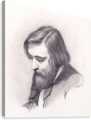 Arthur Hughes portrait Canvas Print