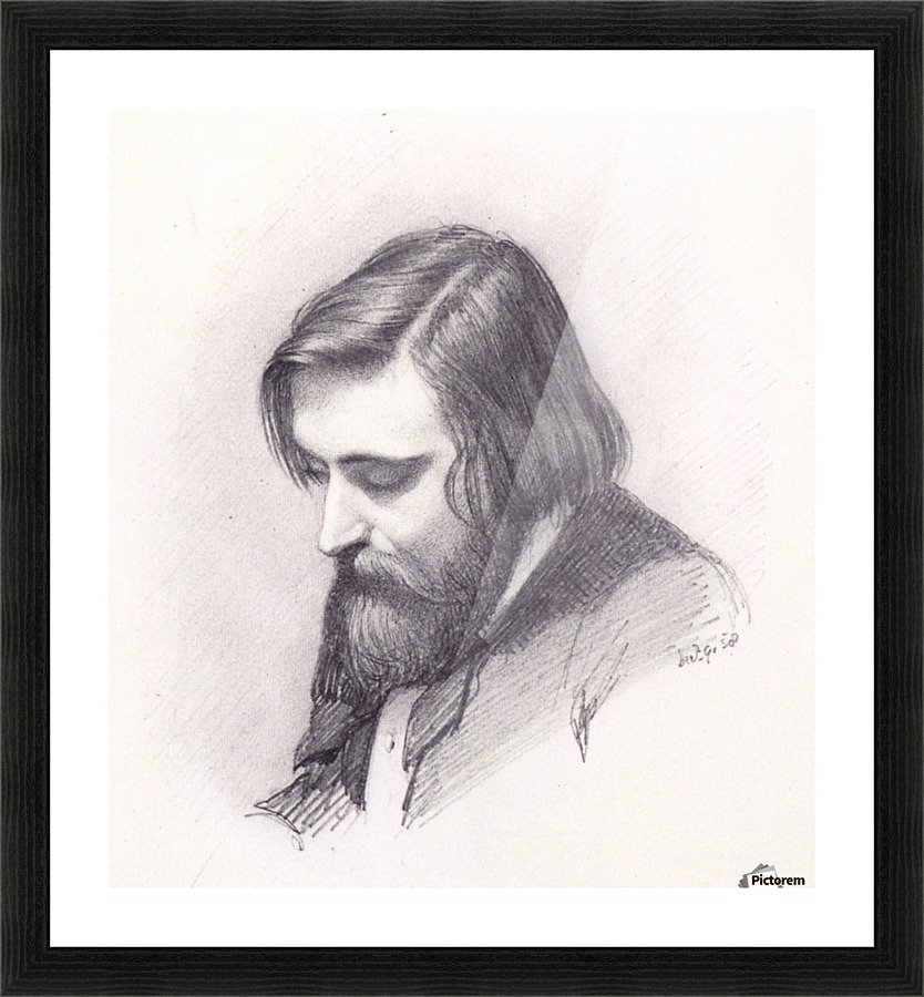 Arthur Hughes portrait Picture Frame print