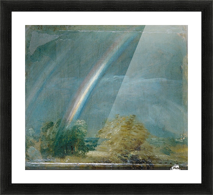 Landscape and Double Rainbow Picture Frame print