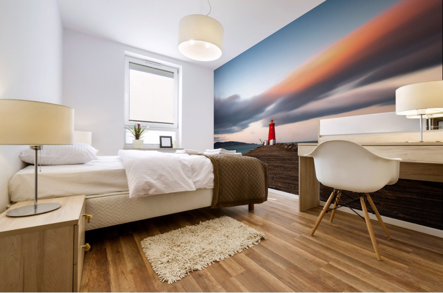 Poolbeg Lighthouse Sunset Dublin Mural print