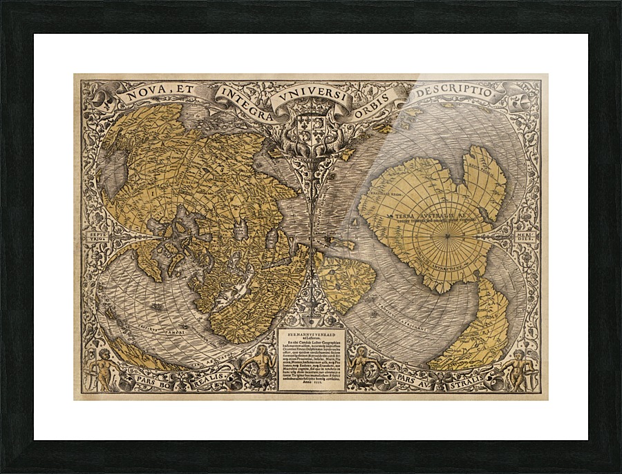 16th Century World Map Picture Frame print