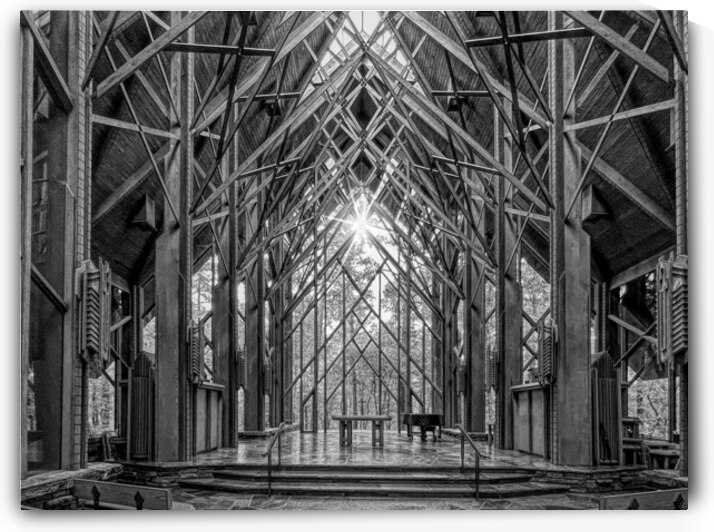 Anthony Chapel Heavenly Light Black and White by Judy Vincent Photography