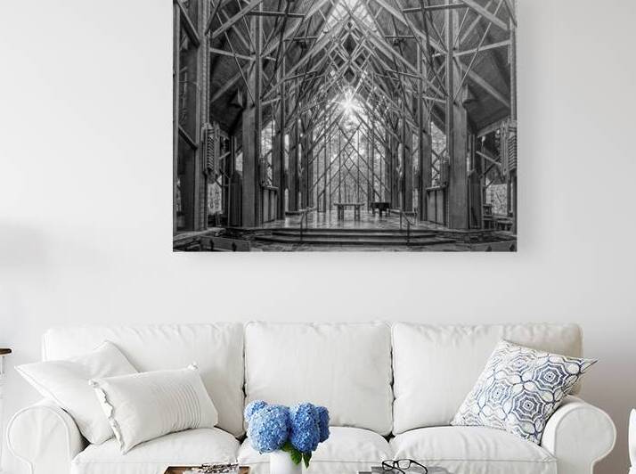 Anthony Chapel Heavenly Light Black and White by Judy Vincent Photography