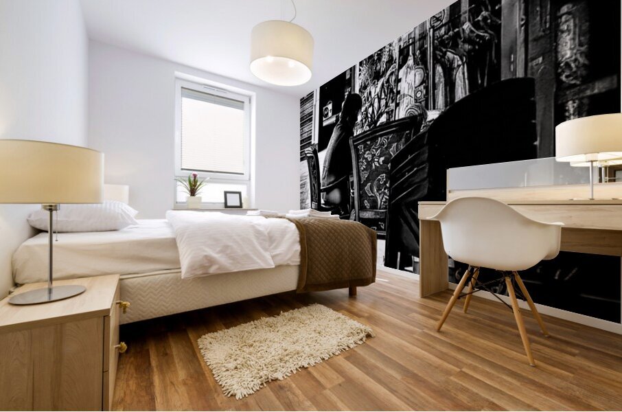 Crushed Black Cafe Mural print