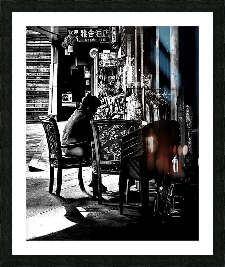Crushed Black Cafe Picture Frame print