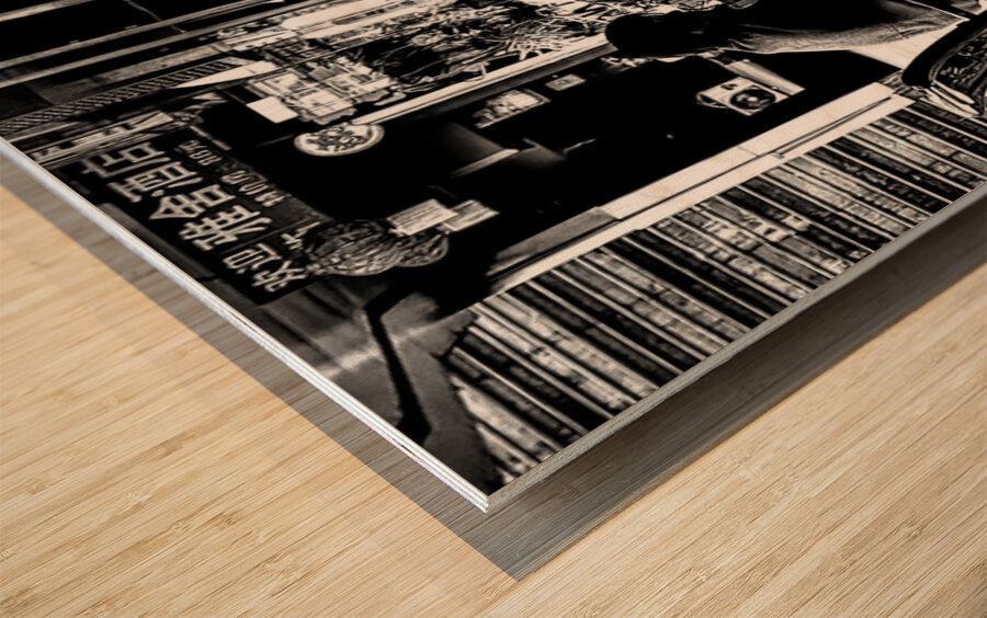 Crushed Black Cafe Wood print
