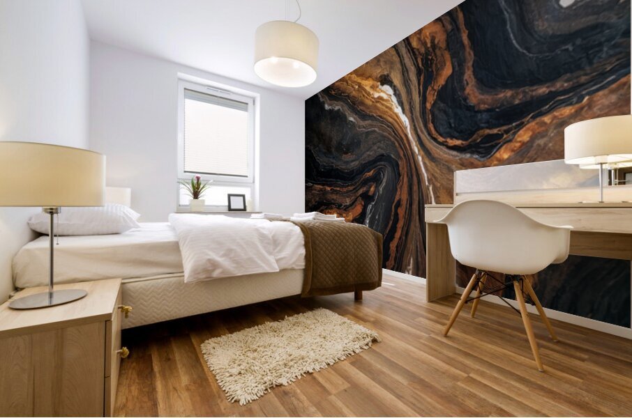 Golden Tones in Dark Stone Mural print