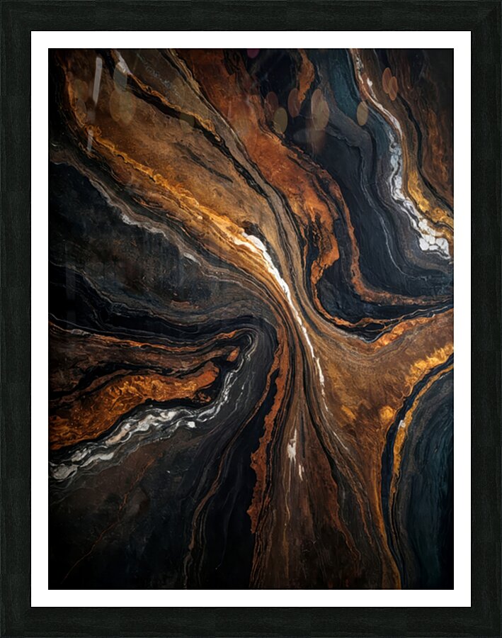 Golden Tones in Dark Stone Picture Frame print