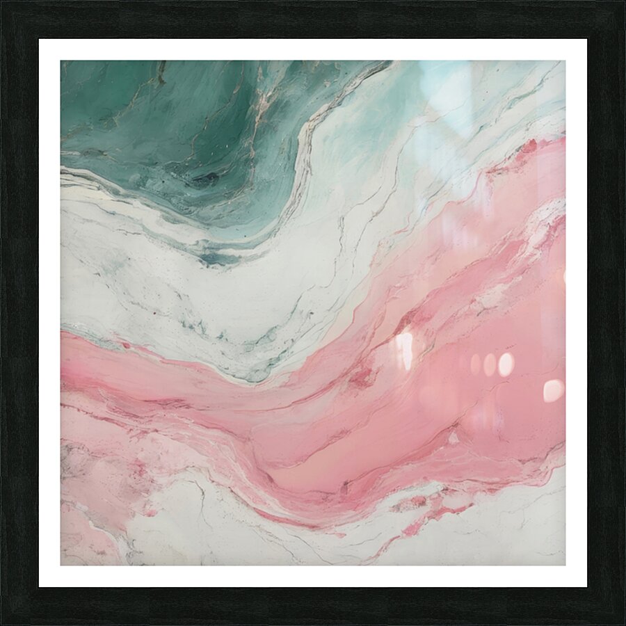 Green and Pink Marble Picture Frame print