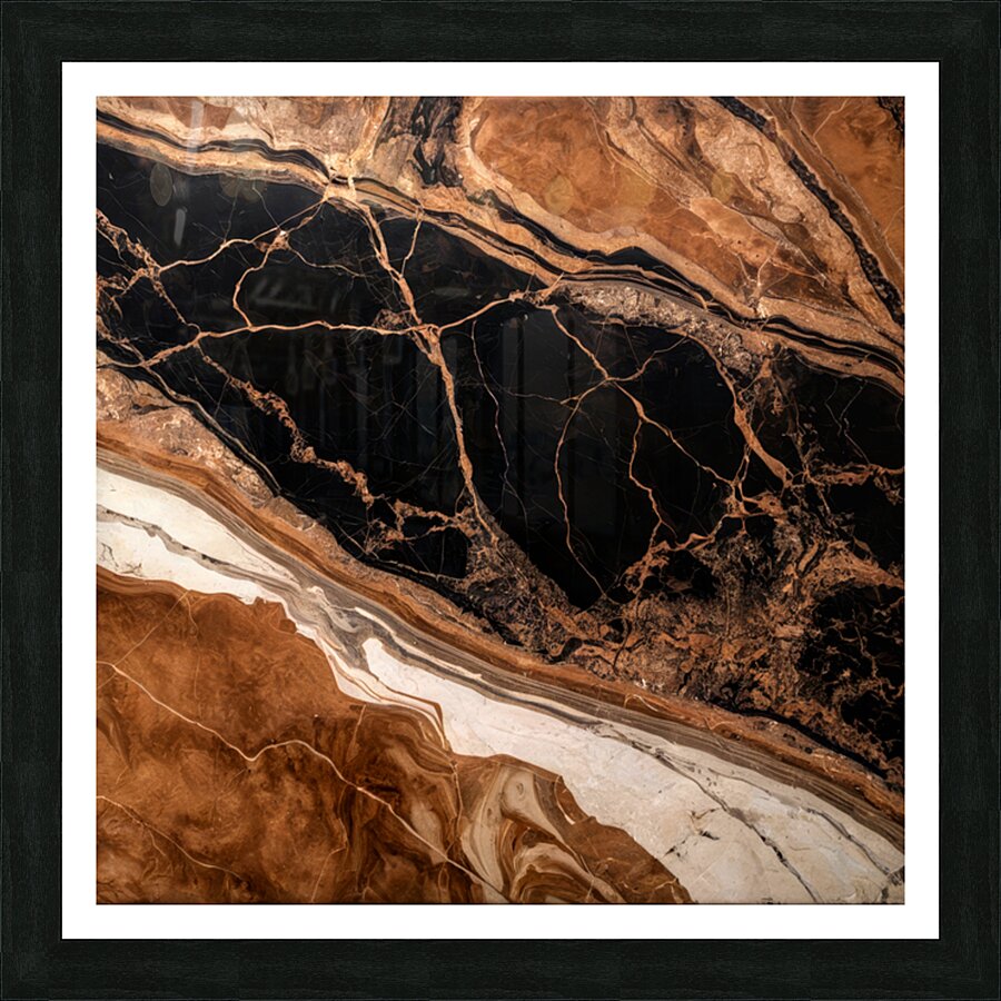 Golden Veins Picture Frame print
