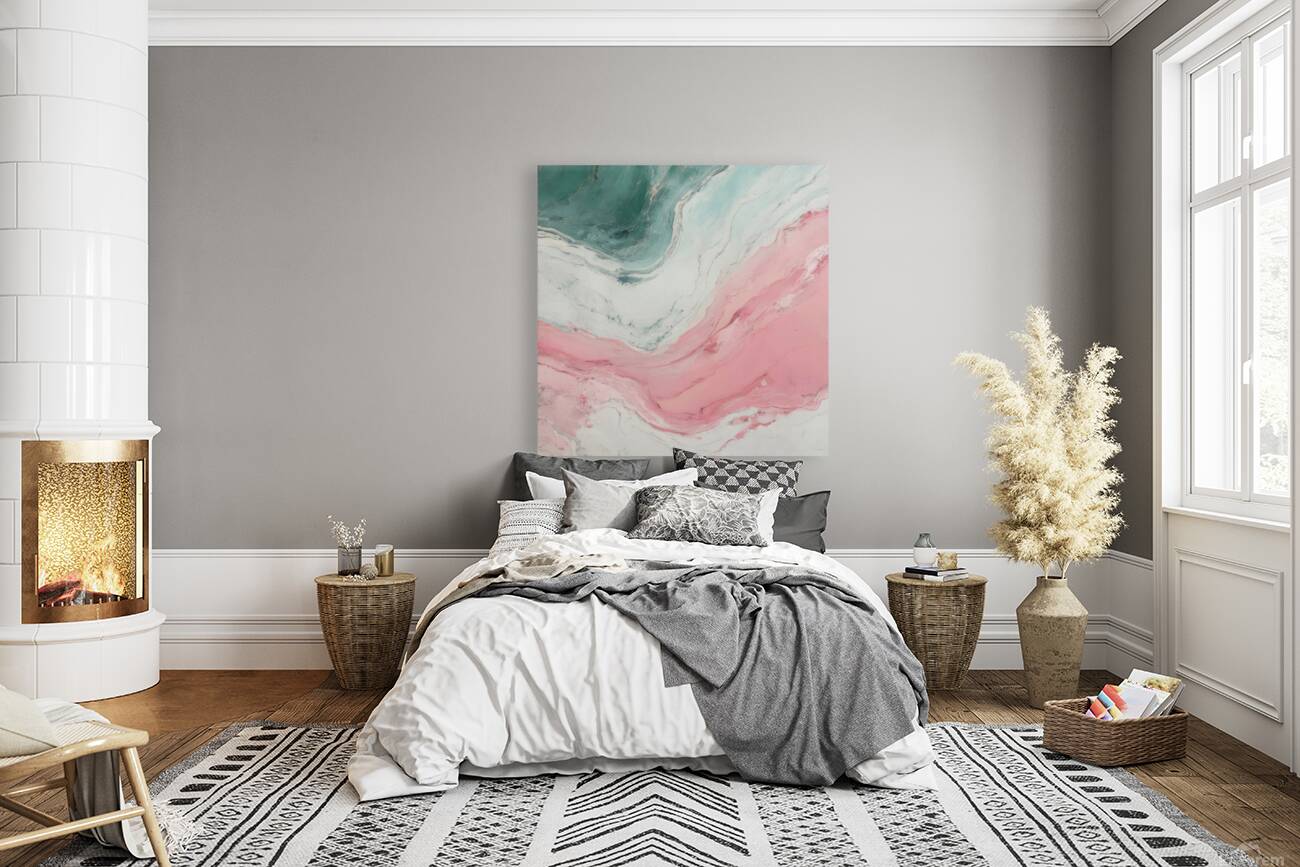 Green and Pink Marble Reproduction
