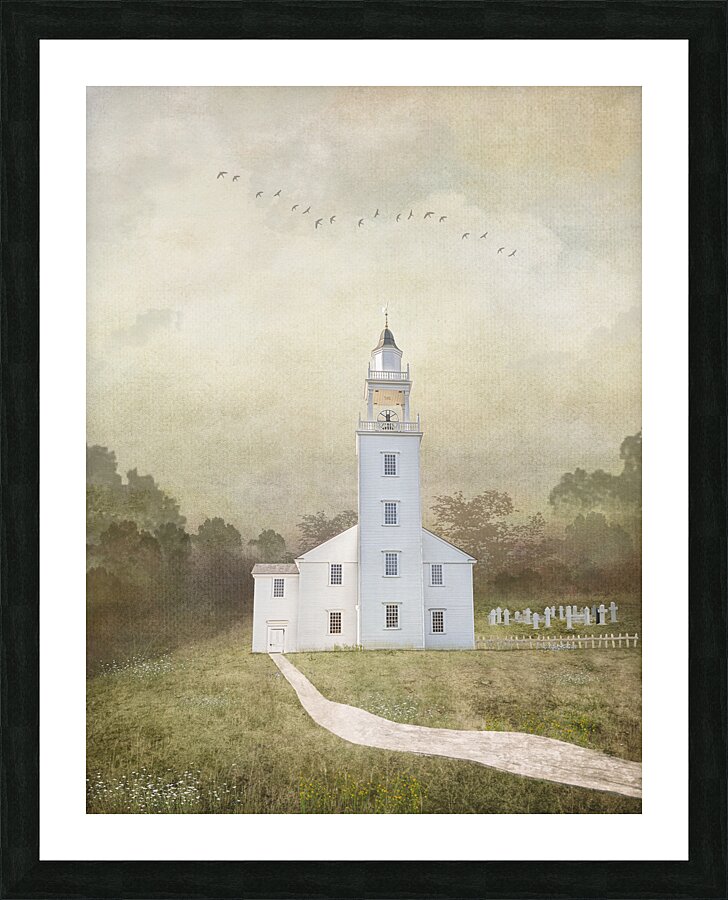 1717 Meeting house Picture Frame print