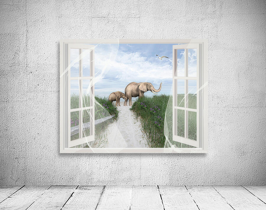 Elephants Outside My Window Wall Preview