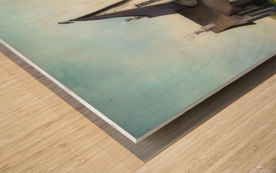 The Marsh Cottage Wood print