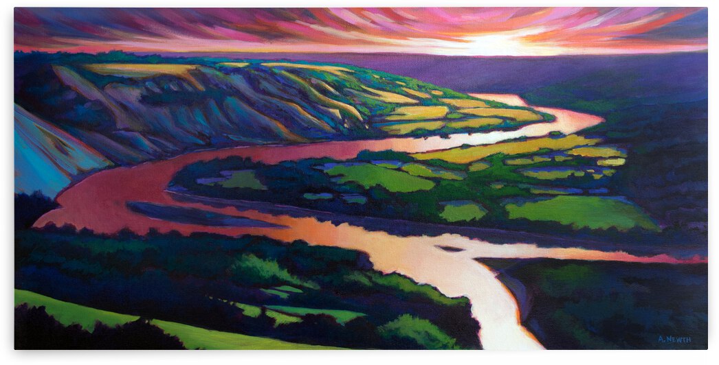 Peace River Setting Sun by Art by Alison Newth