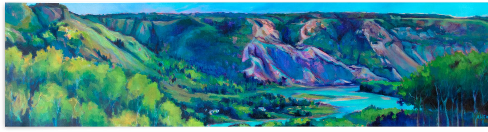 Peace River at Old Fort by Art by Alison Newth