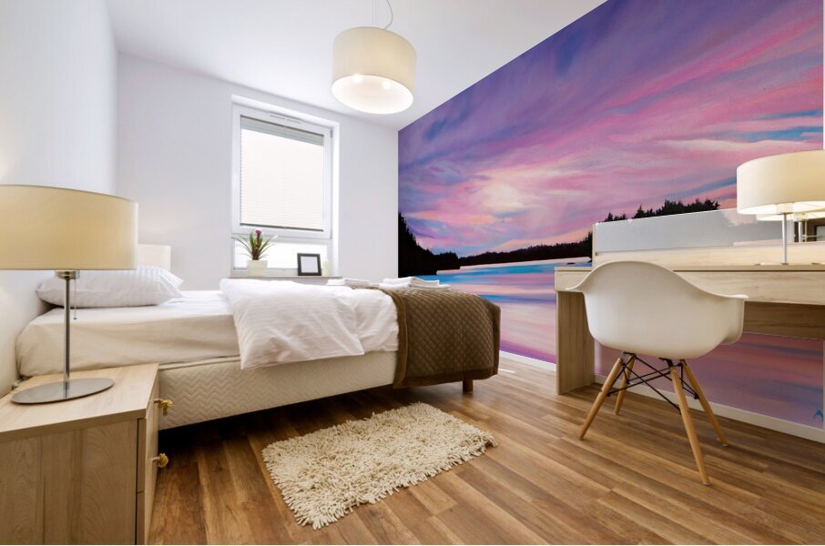 Sunset at Wainwright Basin Mural print