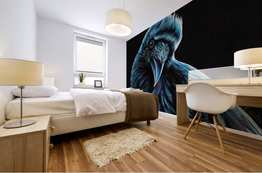 Curious Raven Mural print
