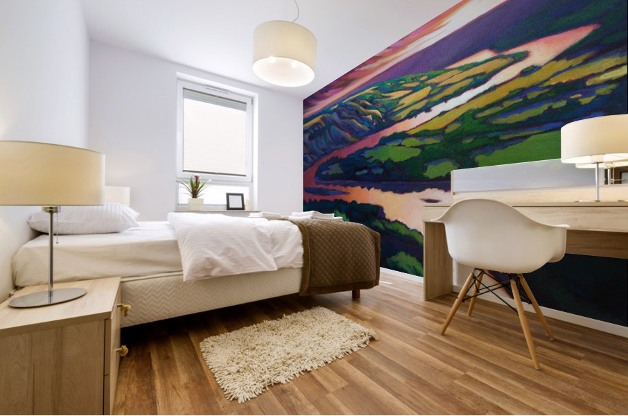 Peace River Setting Sun Mural print