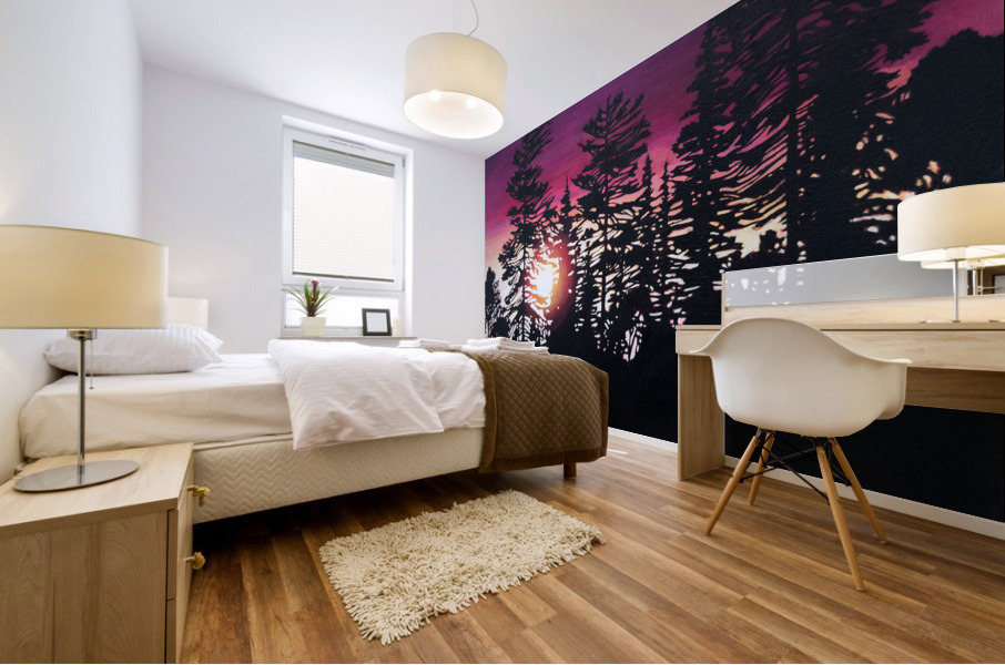 Purple Sunset Mural print