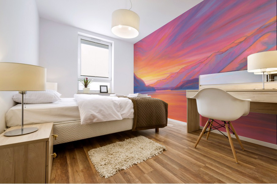 Muncho Lake Sunset Mural print